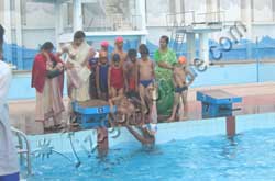 Children near Swimming Pool