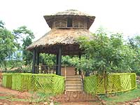 A watch tower at the entrance of Kambalkonda reserve forest