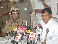 Home Minister addressing the media