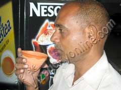 Savouring the mud cup tea