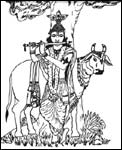 Nib sketch of Lord Krishna