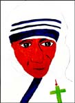 Oil painting of Mother Teresa's face