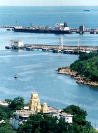 Ariel View of Sri Venkateswara Temple at Outer Harbour