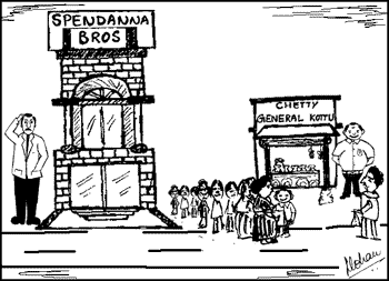 Mega malls vs. small shops