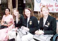 Swedish Rotary team interacting with school kids