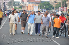 walkers on beach road in vehcile free zone