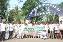 Protest for higher price of Sugarcane