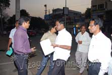 Commissioner inspecting cellars in dabha gardens.