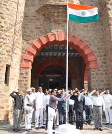 dist.Collector flag hosting at his Bungalow.