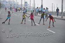 Scatters and Walkers in Vehicle Free Zone at Beach Road.