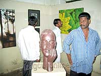 Paintings and sculptures exhibition at Andhra University