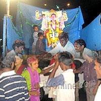 Ganesh procession near Rama Talkies.