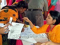 Job aspirants submitting their resume in CARD - Job Fair