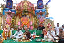 Thousands Perform Sri Lalitha Sahasra Nama Koti Kumkumarchana Puja with Utmost Devotion and Fervour