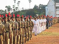 NCC Cadets rehearsing