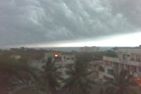 Dark rolling clouds covered Vizag
