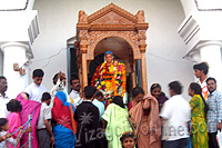 Devotees at the Mary Matha shrine 