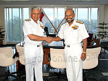 Vice Admiral Raman P Suthan with Vice Admiral Nirmal Verma